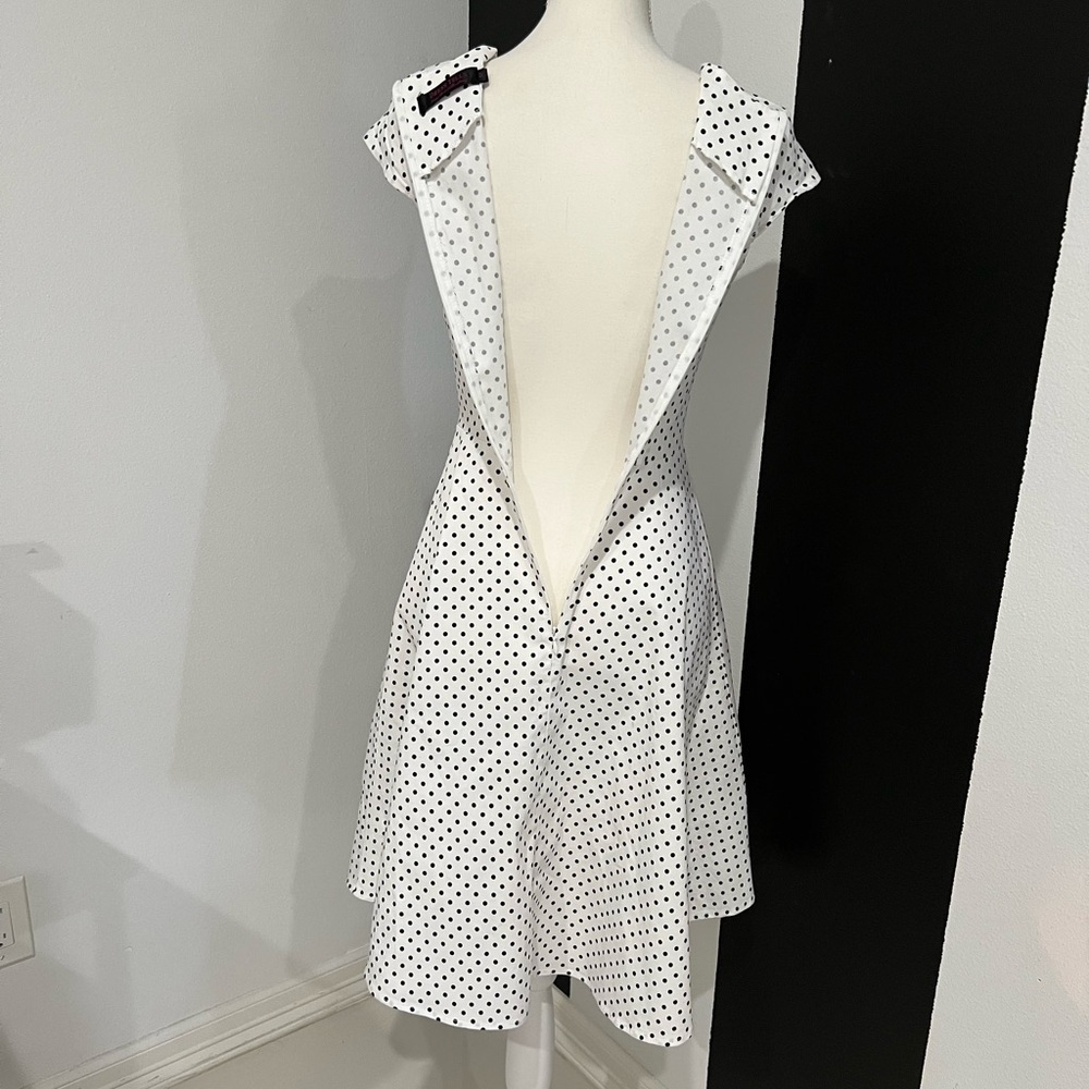 Zella White Midi Dress with Black Dots - Picture 9 of 15